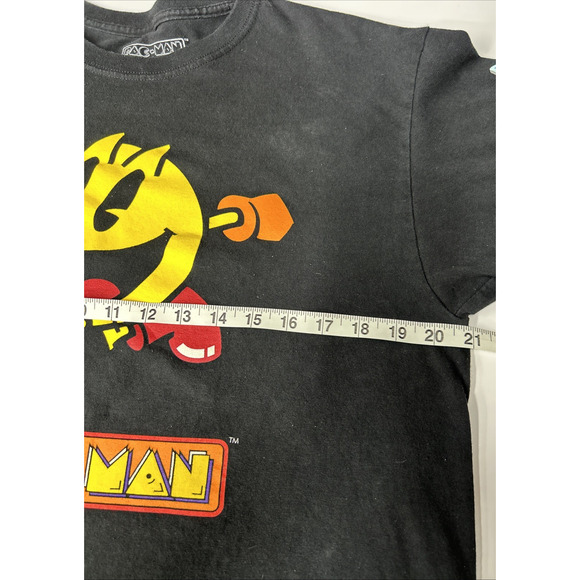 Pac-Man T-Shirt Mens M Vtg Video Game Arcade 70s Black Long Sleeve 80s Bandai - Picture 13 of 15